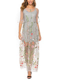 Women's Summer Lace Embroidery 2-Piece Beach Dress