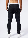 Men's Punk Rock Patchwork Sequined Black Jeans