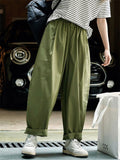 Ladies Summer Casual Light Spliced Wide-Leg Pants