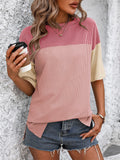 Women's Color Block Striped Texture Casual Shirt