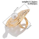 Fashion Intertwined Metal Imitation Pearl Rings for Lady