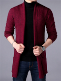 Solid Color Knitted Cardigan Sweater for Men