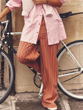 Low-rise Striped Drawstring Pants for Women