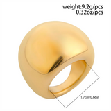 Couple Smooth Chunky Round Mushroom Bridal Rings