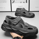 Men's Hook-and-loop Fastener Hollow Out Beach Sandals