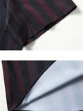 Holiday Party Lapel Button Fitted Stripe Shirt for Men