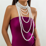 Women's Multilayer Artificial Pearls Graceful Party Necklaces