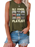 Ladies Retro Music Cassette Tape Graphic Tank Top T-shirts