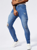 Men's Street Style Ripped Elasticity Summer Skinny Jeans