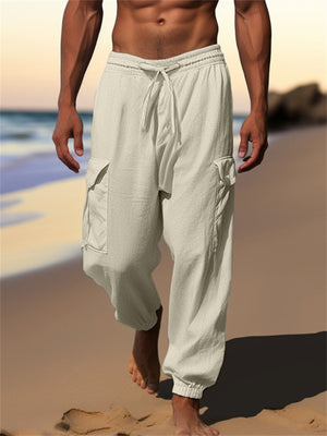 Men's Comfy Sporty Drawstring Ankle-tied Cargo Pants