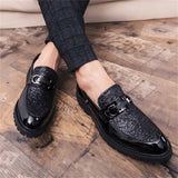 Men's Glitter Sequins Party Wedding Thick-Soled Formal Shoes