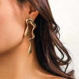 Flowing Water Shaped Exaggerated Earrings for Women