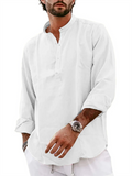 Oversized Streetwear Henley Shirts for Men