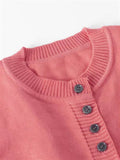 Ladies Stylish Round Neck Button Up Knitting Sweaters