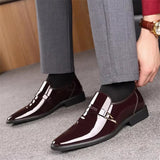 Men's Fashionable Business Glossy Patent Leather Dress Shoes