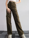 Female Comfort Multi-Pocket Wide Leg Cargo Pants