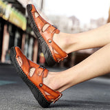 Men's Summer Breathable Handsewn Soft Cow Leather Sandals