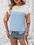 Women's Color Block Striped Texture Casual Shirt