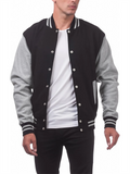 Men's Color Matching Button Up Letterman Jackets