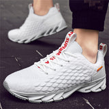 Men's Springy Rubber Blade Sole Lightweight Sneakers