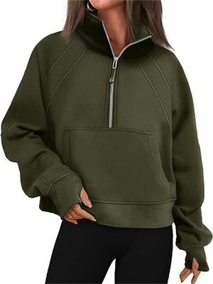 Women's 1/2 Zip Pullover Hooded Sweatshirts