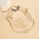 Imitation White Pearls Elegant Necklaces for Ladies