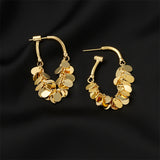 Fashionable Drop-Shaped Metal Sequin Earrings for Women