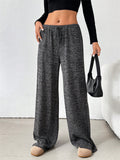 Women's Comfort Elastic Waist Striped Casual Straight Leg Pants