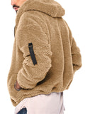 Men's Fashion Cozy Zip Up Plush Hooded Outerwear