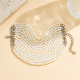 Ladies Elegant Multi-Layered Imitation White Pearl Bracelets