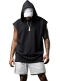 Men's Simple Cozy Loose Sleeveless Sport Hoodies