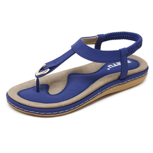 Ladies Elastic Ankle Strap Summer Beach Open Toe Sandals