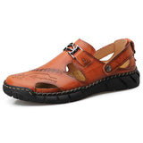 Men's Summer Breathable Handsewn Soft Cow Leather Sandals