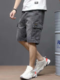 Male Summer Fashionable Multi-Pocket Denim Shorts