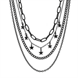 4pcs/Set Star Adjustable Metal Chain Goth Necklaces