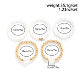 5Pcs/Set Bohemian CCB Beads Pearl Bracelets for Lady