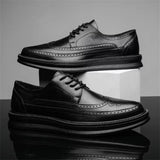 Men's Brogue Lace Up Party Wedding Leather Dress Shoes