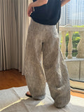 Women's Chic Cozy Oversized Cotton Linen Plaid Trousers