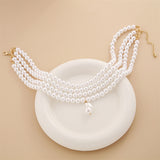 Gorgeous Imitation White Pearl Pendant Necklace for Lady