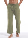 Male Solid Color Elastic Waist Large Size Pants