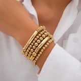 Unisex 5pcs/Set Round Beads Daily Wear Bracelets