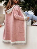 Casual Autumn Hooded Midi Knitted Sweater for Women