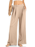 Loose Fit Wide-Leg Elastic Waist Pants for Women