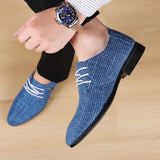 Men's Leisure Canvas Dress Shoes with Y-shaped Metal Trim