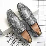 Men's Vintage Paisley Print Square Toe Party Dress Shoes