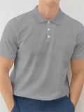 Men's Simple Solid Color Short Sleeve Polo Shirt