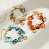 Golden Seashell Charm Irregular Bracelets for Ladies