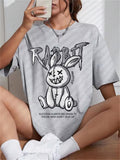 Women's Fashion Summer Bad Rabbit Print Tees