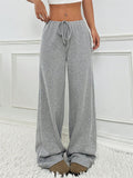 Women's Comfort Elastic Waist Striped Casual Straight Leg Pants