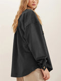 Women's Lapel Chest Pocket Corduroy Coat Long Sleeve